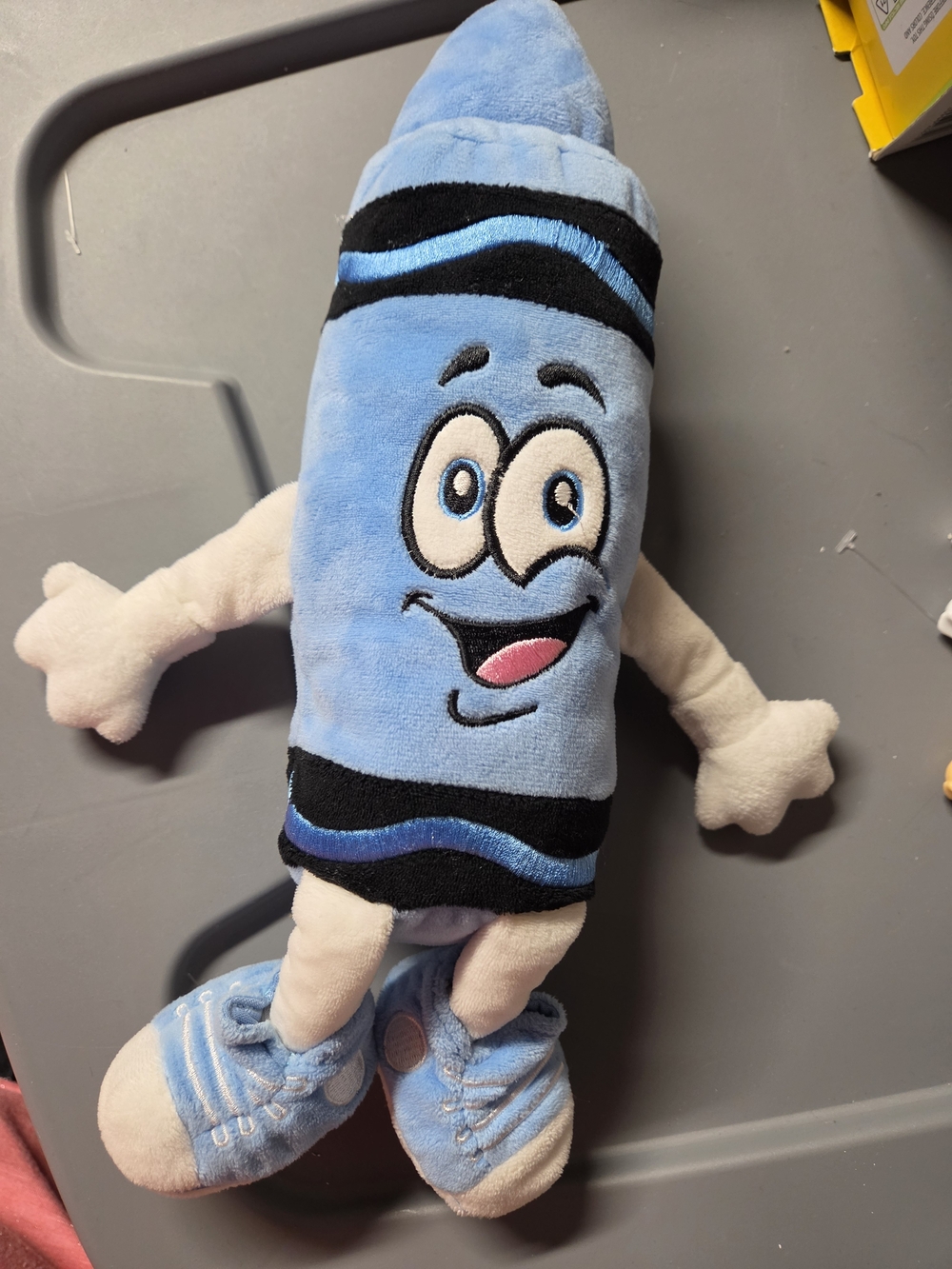 Blue Plush Crayon Stuffed Toy - Soft Kids Plush